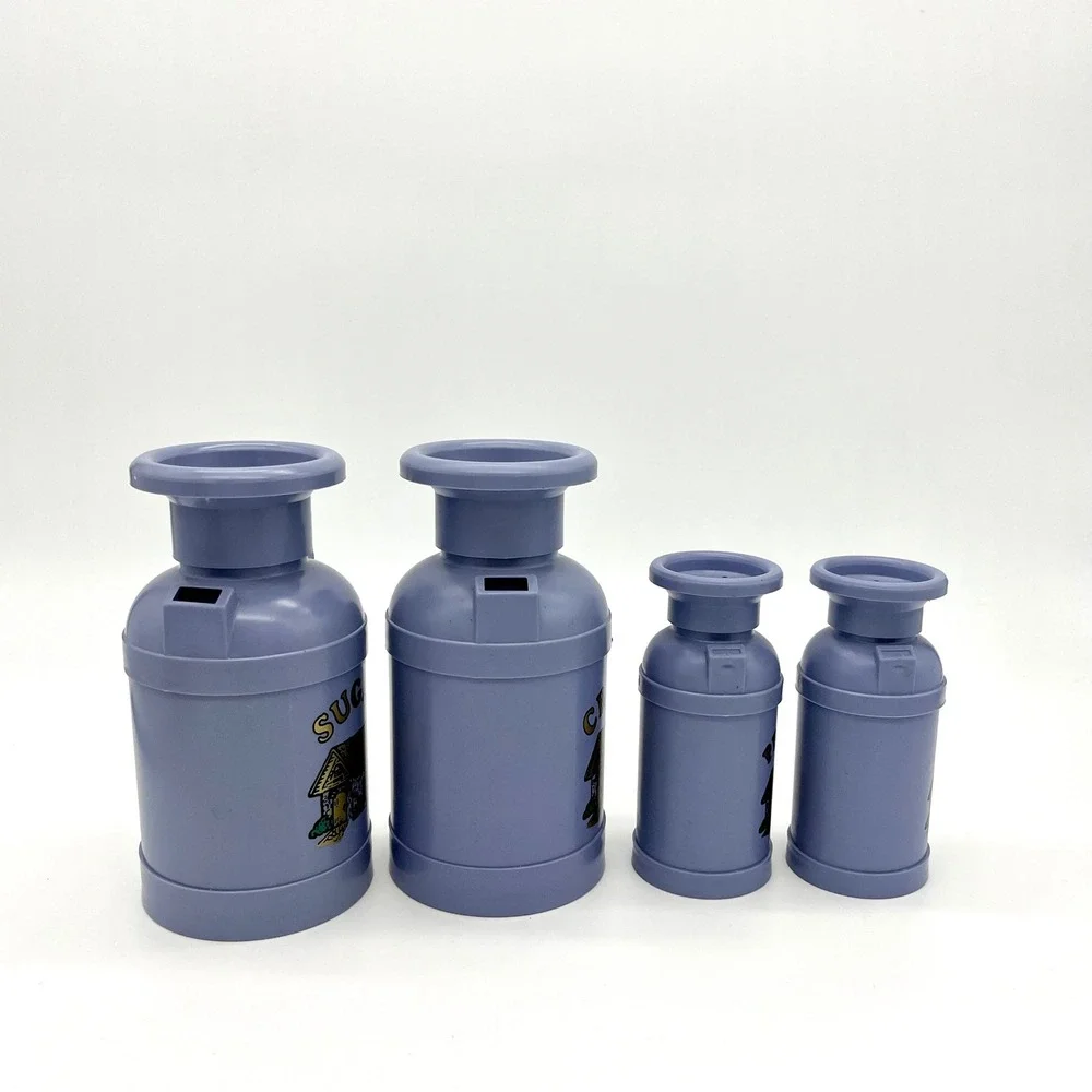 Plastiques Kitchen Canisters Set Cottagecore Sugar Cream Salt Pepper‎ vintage